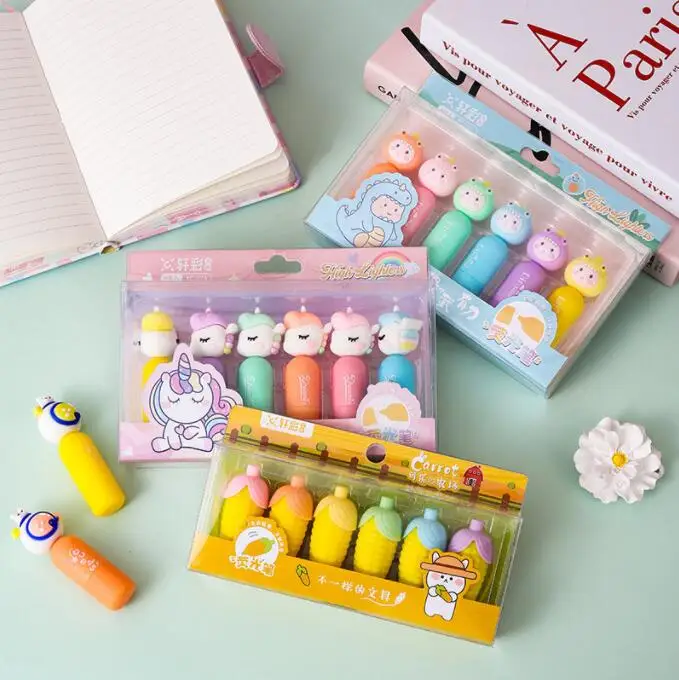 6 box/lot Unicorn Dinosaur 6 Colors Highlighter Cute Mini Drawing Marker Pens Promotional Gift Office School Supply wholesale
6 box/lot Unicorn Dinosaur 6 Colors Highlighter Cute Mini Drawing Marker Pens Promotional Gift Office School Supply wholesale