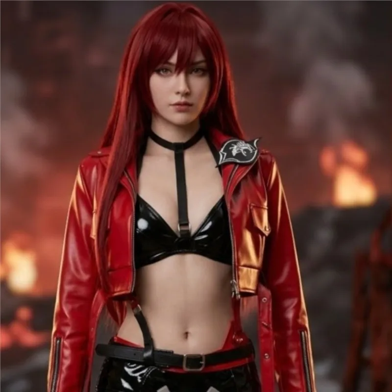 Goddess Red Girl Hood Victory Red PU Short Coat Black Shorts Sexy Dress Red Wig Women Halloween Cosplay Navidad Carnaval Event
Goddess Red Girl Hood Victory Red PU Short Coat Black Shorts Sexy Dress Red Wig Women Halloween Cosplay Navidad Carnaval Event