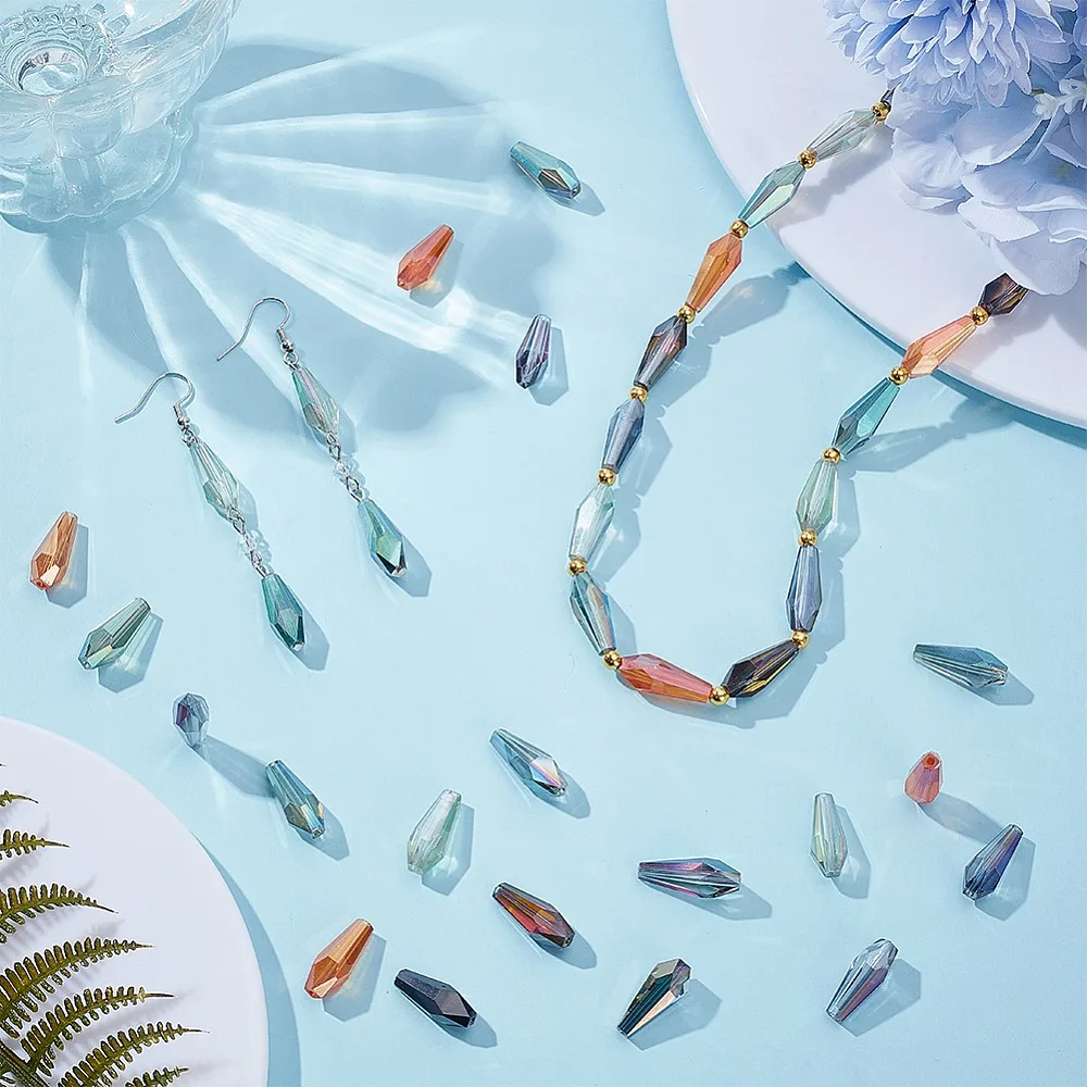 70Pcs 7 Colors Full Rainbow Plated Faceted Teardrop Glass Beads Mixed Color 18x8mm Hole: 1mm 10pcs/color
70Pcs 7 Colors Full Rainbow Plated Faceted Teardrop Glass Beads Mixed Color 18x8mm Hole: 1mm 10pcs/color