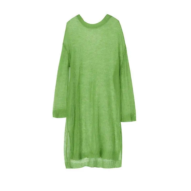 Solid Knitting Oversize Women Clothing Summer Round Neck Off Shoulder Hollow Out Long Tops Female Long Sleeve Sheer T-shirt P273
Solid Knitting Oversize Women Clothing Summer Round Neck Off Shoulder Hollow Out Long Tops Female Long Sleeve Sheer T-shirt P273