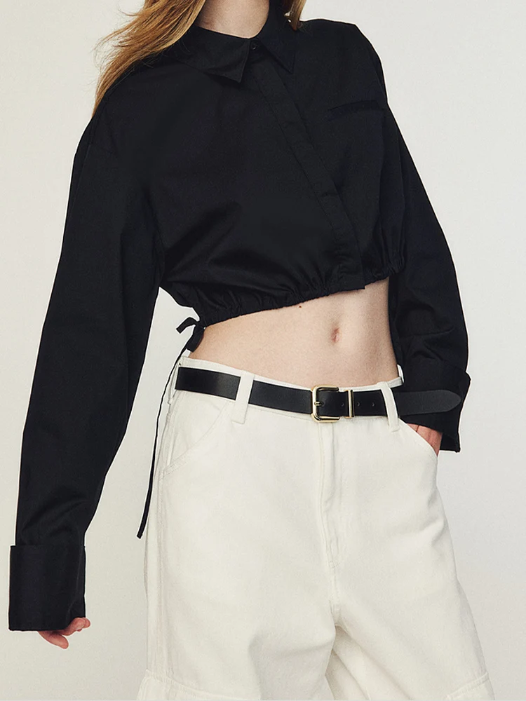New Fall Women's Clothing European and American French Design Fashionable and Versatile Short Drawstring Detail Shirt
New Fall Women's Clothing European and American French Design Fashionable and Versatile Short Drawstring Detail Shirt
