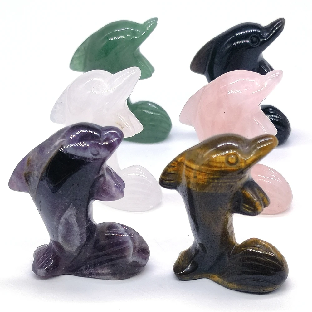 1.9" Dolphin Statue Natural Stones Healing Crystals Amethyst Quartz Carved Animal Figurine Gemstone Crafts Collection Home Decor
1.9" Dolphin Statue Natural Stones Healing Crystals Amethyst Quartz Carved Animal Figurine Gemstone Crafts Collection Home Decor
