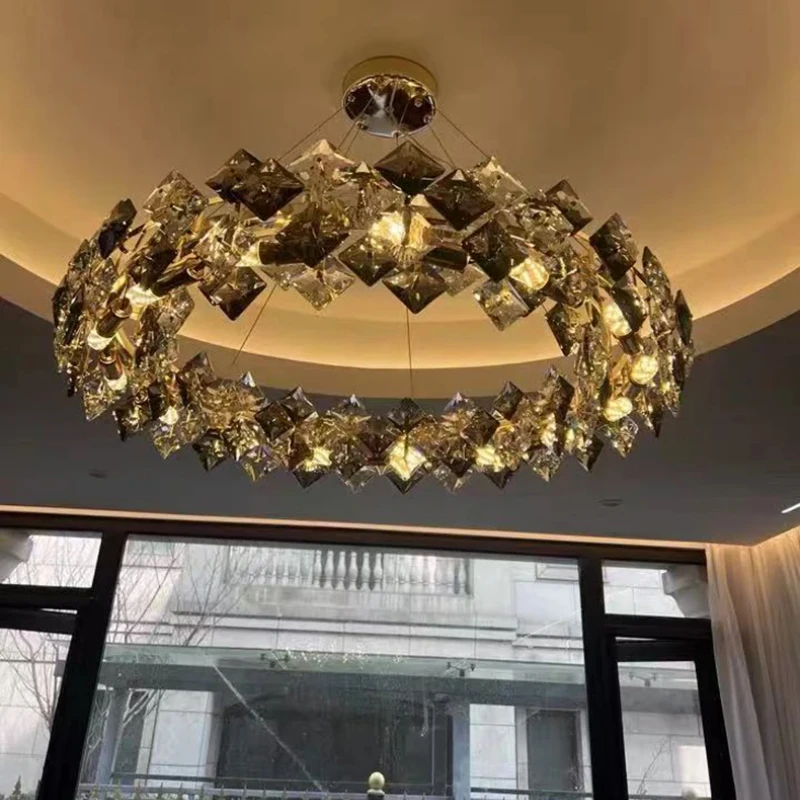 Postmodern Gold Ring shape Crystal chandelier, lustre Hardware Hanging wire Adjustable bedrooom ceiling APP with RC Dimmable
Postmodern Gold Ring shape Crystal chandelier, lustre Hardware Hanging wire Adjustable bedrooom ceiling APP with RC Dimmable