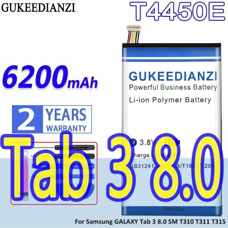 Long Lasting 6200Mah T4450E For Samsung Galaxy Tab 3 8.0 SM T310 T311 T315 Durable Tablet Battery
Long Lasting 6200Mah T4450E For Samsung Galaxy Tab 3 8.0 SM T310 T311 T315 Durable Tablet Battery