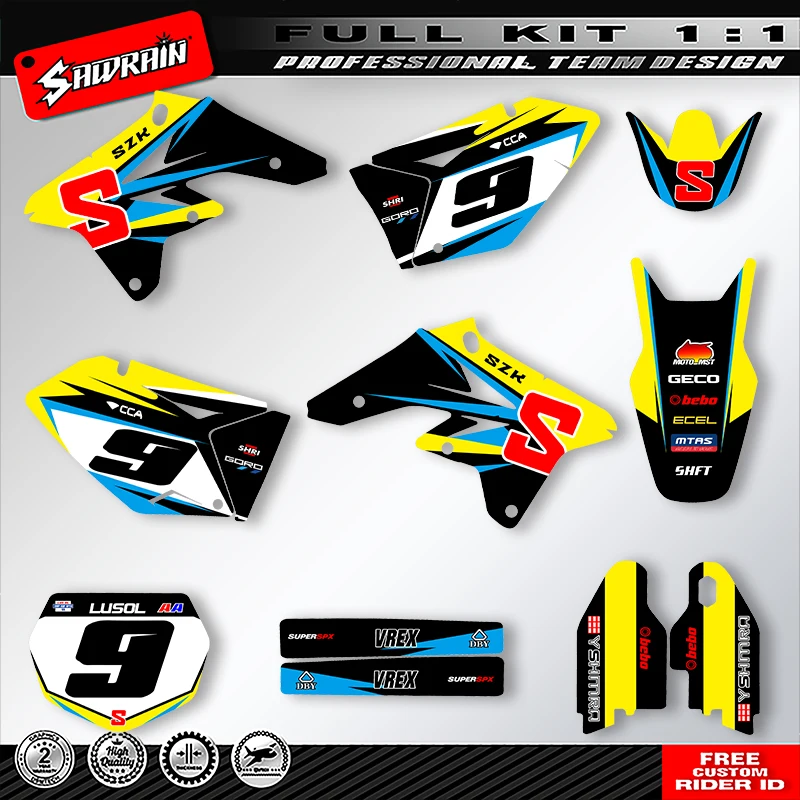 Sawrain Motorcycle Sticker Custom Team Graphics Decals Kit For SUZUKI 2007 2008 2009 RMZ250 002
Sawrain Motorcycle Sticker Custom Team Graphics Decals Kit For SUZUKI 2007 2008 2009 RMZ250 002