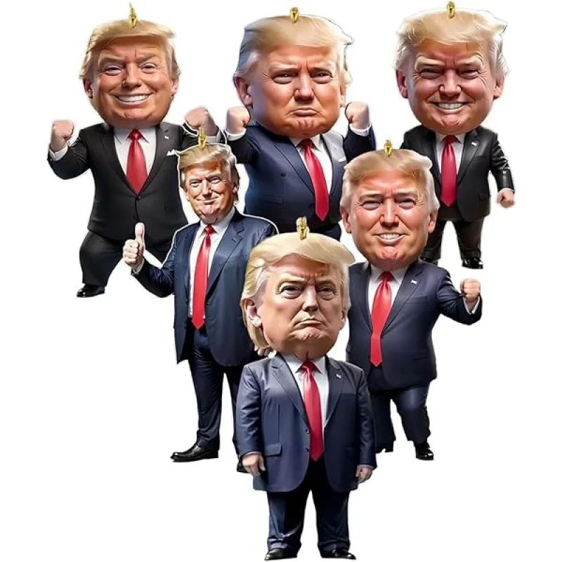 6pcs Trump Christmas Decor Set - Fun & Creative Cartoon Ornaments for Tree, Car Interior & Home Decoration, Acrylic Art Style
6pcs Trump Christmas Decor Set - Fun & Creative Cartoon Ornaments for Tree, Car Interior & Home Decoration, Acrylic Art Style
