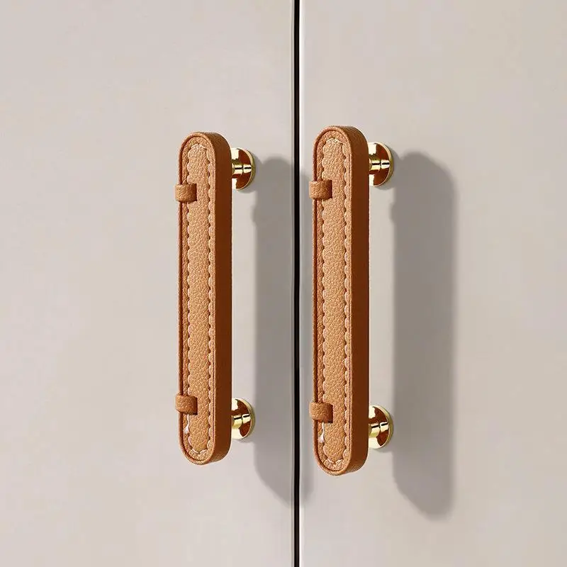 Gold Zinc Alloy Leather Cabinet Handle Pull Solid Single Hole Wardrobe Drawer Hardware Pulls
Gold Zinc Alloy Leather Cabinet Handle Pull Solid Single Hole Wardrobe Drawer Hardware Pulls