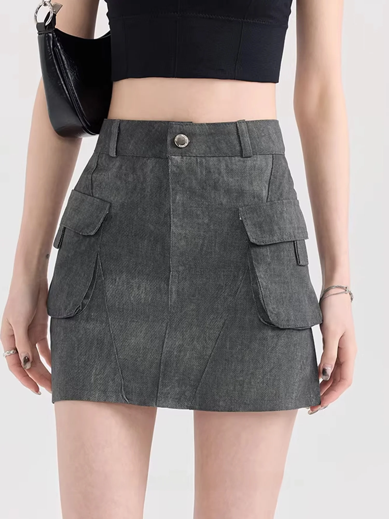 Юбка с высокой талией, женская, облегающая, короткая, с карманами, в корейском стиле, для повседневной носки, весна-лето
Юбка с высокой талией, женская, облегающая, короткая, с карманами, в корейском стиле, для повседневной носки, весна-лето