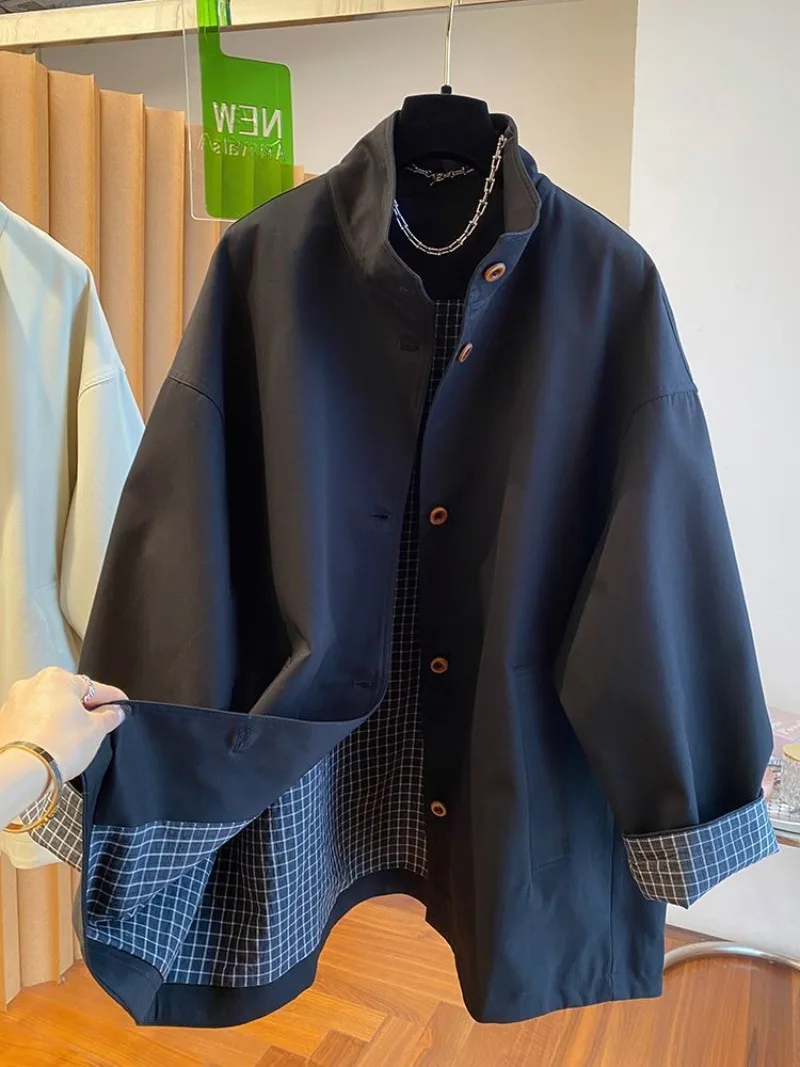 Spring Autumn Female Korean Version Stand-up Collar Trench Coat Women's New Loose Casual Plaid Lining Super Hot Mid-length Coat
Spring Autumn Female Korean Version Stand-up Collar Trench Coat Women's New Loose Casual Plaid Lining Super Hot Mid-length Coat
