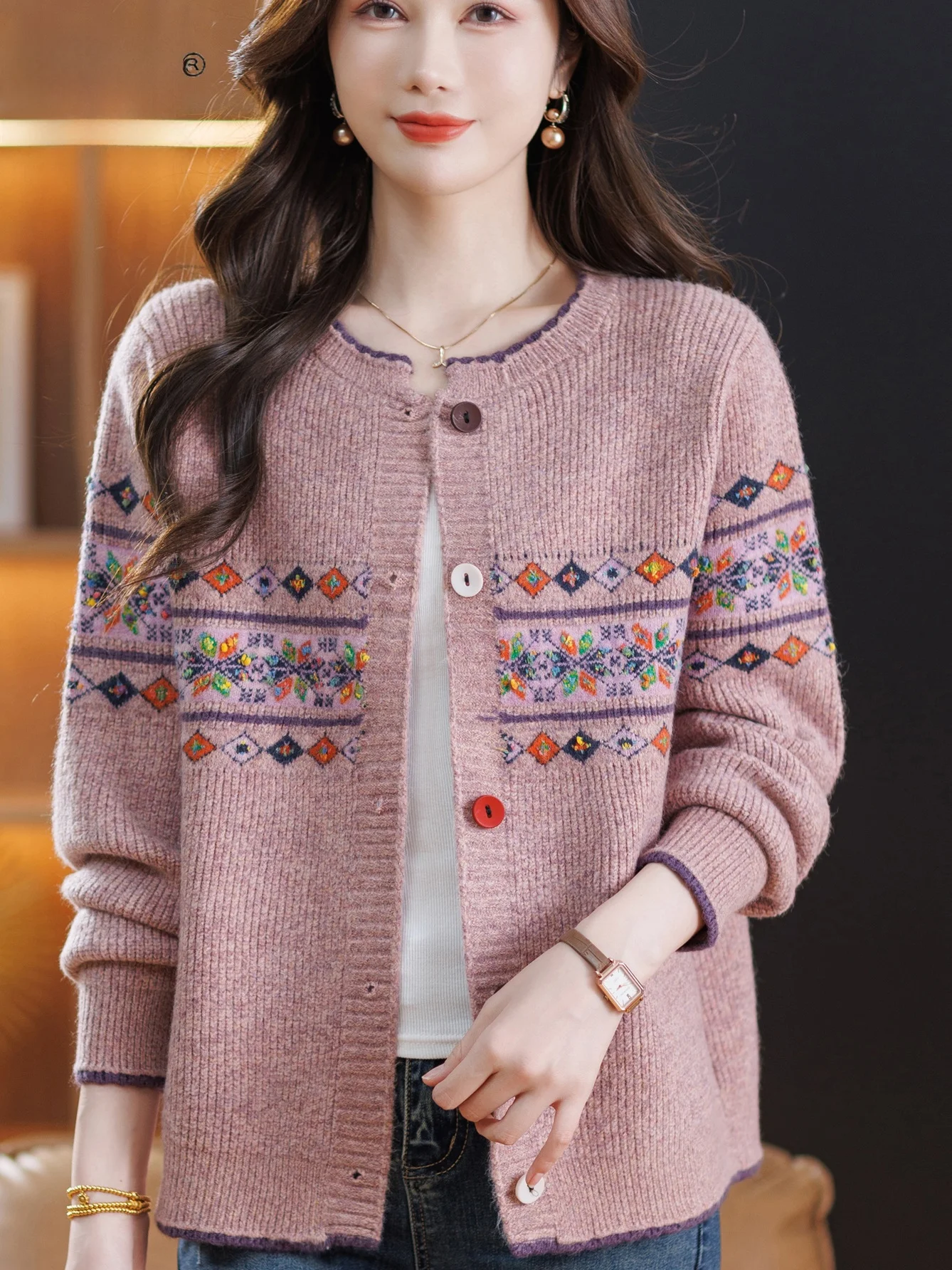 Spring Autumn Loose Knitted round Ne Sweater for Older Women Button up Warm Top Casual Sle Comfortable Fit Knit Cardigan
Spring Autumn Loose Knitted round Ne Sweater for Older Women Button up Warm Top Casual Sle Comfortable Fit Knit Cardigan