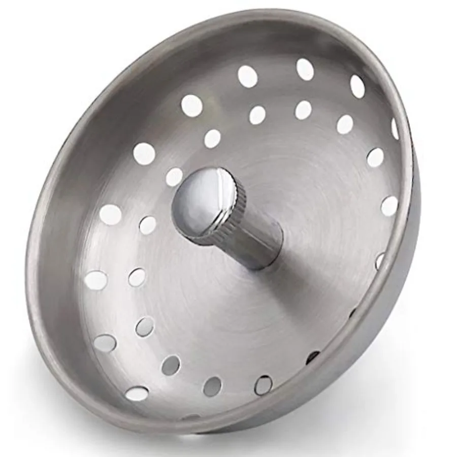 2 PCS Kitchen Sink Drain Strainer Replacement for 3-1/2 Inch Standard Drain, Basket Rubber Stopper, 304 Stainless Steel Brushed
2 PCS Kitchen Sink Drain Strainer Replacement for 3-1/2 Inch Standard Drain, Basket Rubber Stopper, 304 Stainless Steel Brushed