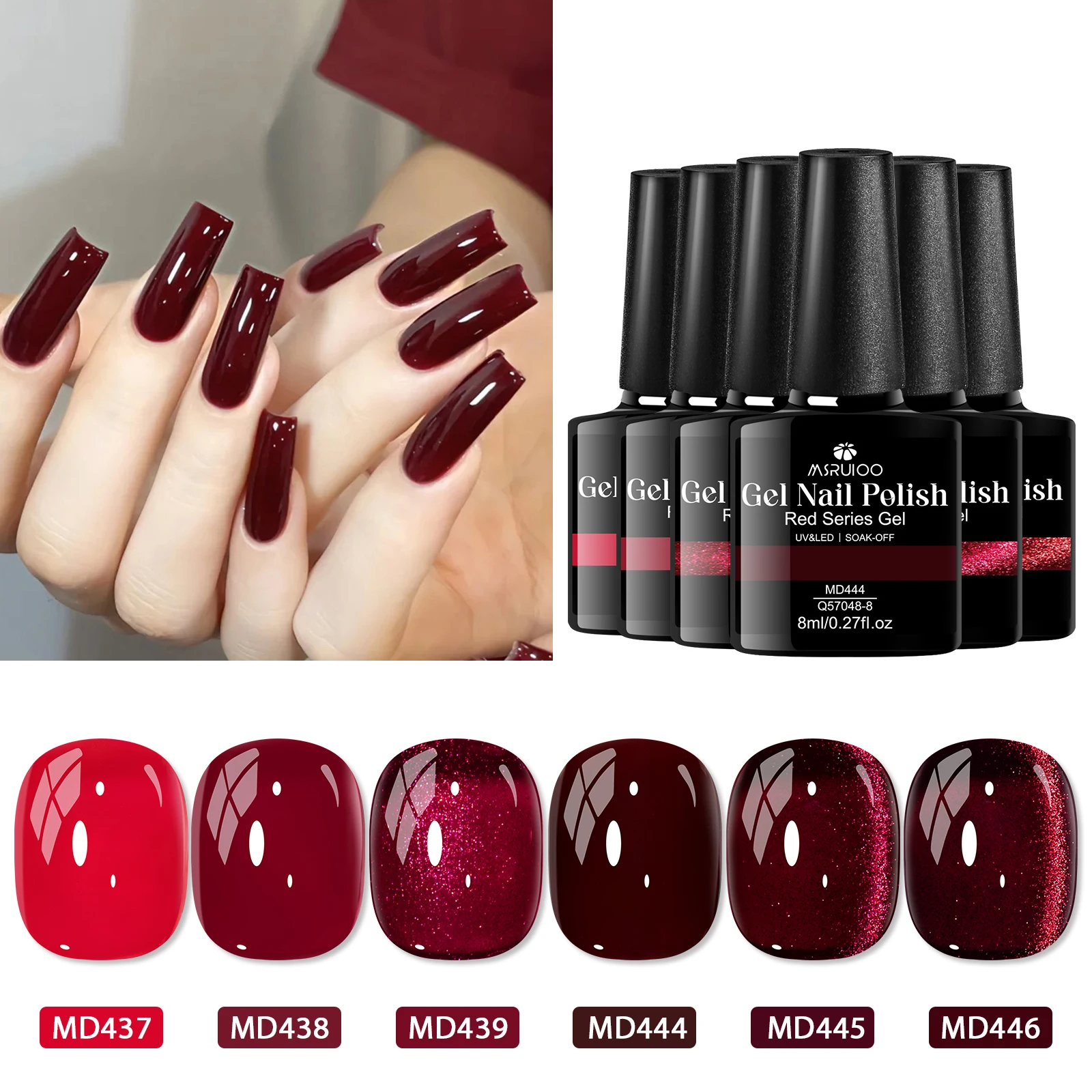 Набор из 6 штук, 8 мл, красный гель-лак для ногтей, красный глиттер, магнитный гель-лак с эффектом кошачьего глаза, полуперманентный, снимаемый, УФ-гель-лак, принадлежности для маникюра
Набор из 6 штук, 8 мл, красный гель-лак для ногтей, красный глиттер, магнитный гель-лак с эффектом кошачьего глаза, полуперманентный, снимаемый, УФ-гель-лак, принадлежности для маникюра