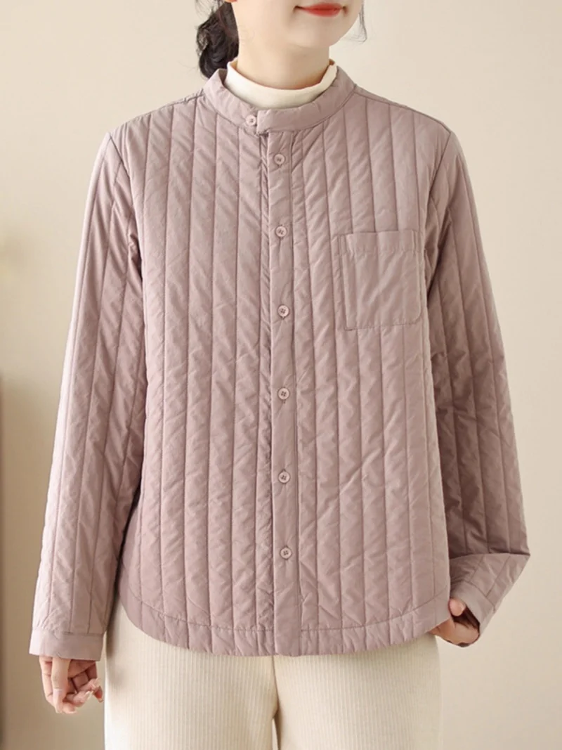 Lightweight Warm Cotton Coat For Women Chinese Style Stand Up Collar Quilted Jacket Simple Casual Top w678
Lightweight Warm Cotton Coat For Women Chinese Style Stand Up Collar Quilted Jacket Simple Casual Top w678