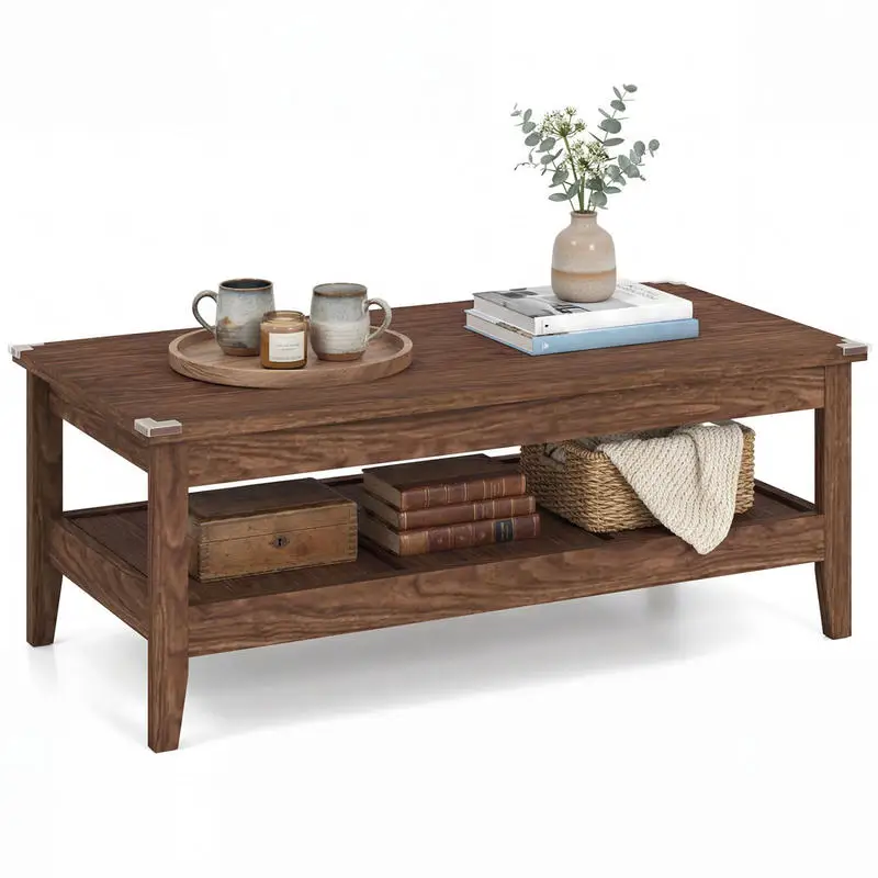 Farmhouse Coffee Table Rustic Cocktail Center Table with Thickened Tabletop-Walnut
Farmhouse Coffee Table Rustic Cocktail Center Table with Thickened Tabletop-Walnut