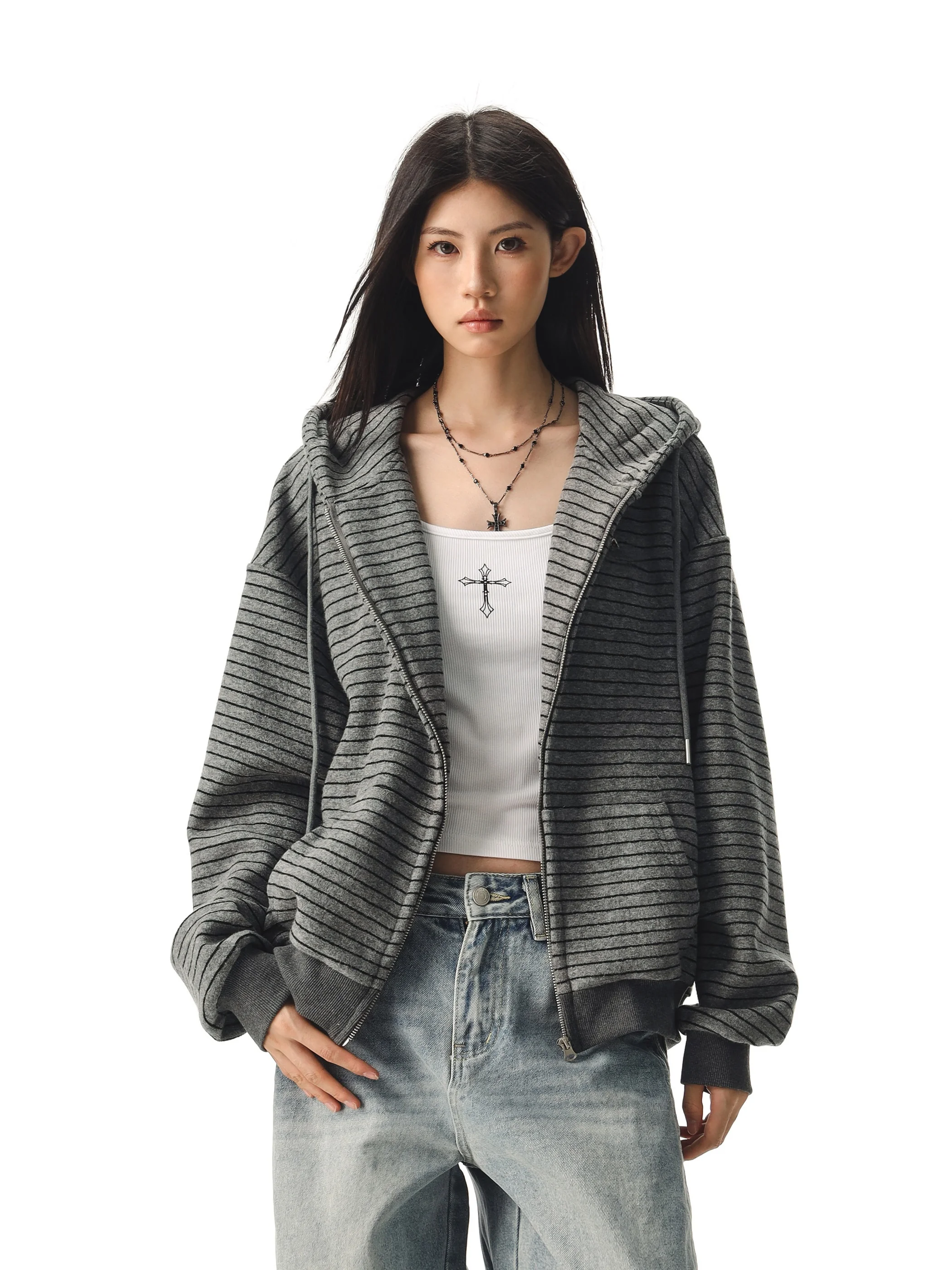 CCAPTAINBEER Autumn Winter American Retro Striped Zipper Hoodie Cardigan Women's Fce Sensation Boxy Coat Ciwalk
CCAPTAINBEER Autumn Winter American Retro Striped Zipper Hoodie Cardigan Women's Fce Sensation Boxy Coat Ciwalk