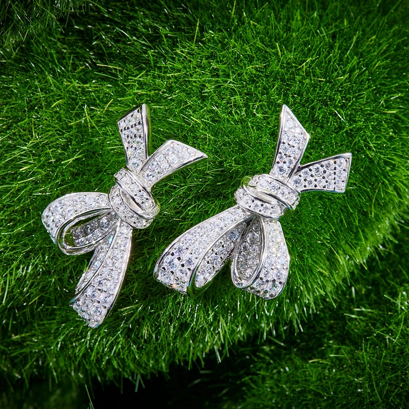 Hot Brand Pure 925 Sterling Silver Jewelry Bowknot Earrings Luxury Design Wedding Fashion Party Silver Diamond Fashion Earrings
Hot Brand Pure 925 Sterling Silver Jewelry Bowknot Earrings Luxury Design Wedding Fashion Party Silver Diamond Fashion Earrings