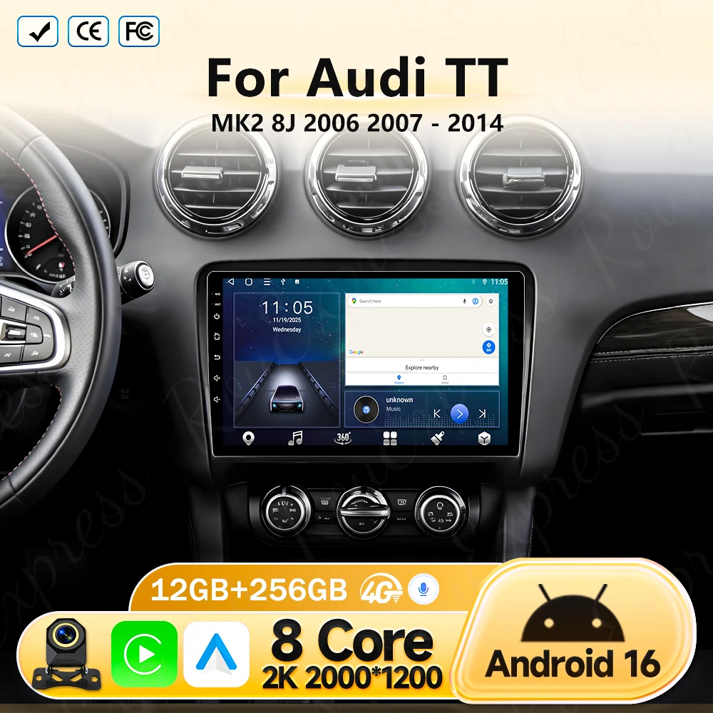 Интеллектуальная система Android 16 Carplay Auto 2 DIN для Audi TT MK2 8J 2006-2014, автомобильное радио, мультимедийный плеер, WIFI, стерео, GPS, QLED
Интеллектуальная система Android 16 Carplay Auto 2 DIN для Audi TT MK2 8J 2006-2014, автомобильное радио, мультимедийный плеер, WIFI, стерео, GPS, QLED