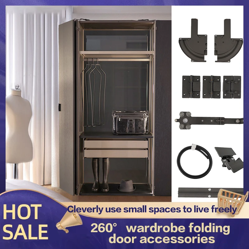 260 Degree Wide Angle Folding Door Hardware Swing Metal Wardrobe Without Lower Rail Folding And Sliding Track Accessories
260 Degree Wide Angle Folding Door Hardware Swing Metal Wardrobe Without Lower Rail Folding And Sliding Track Accessories
