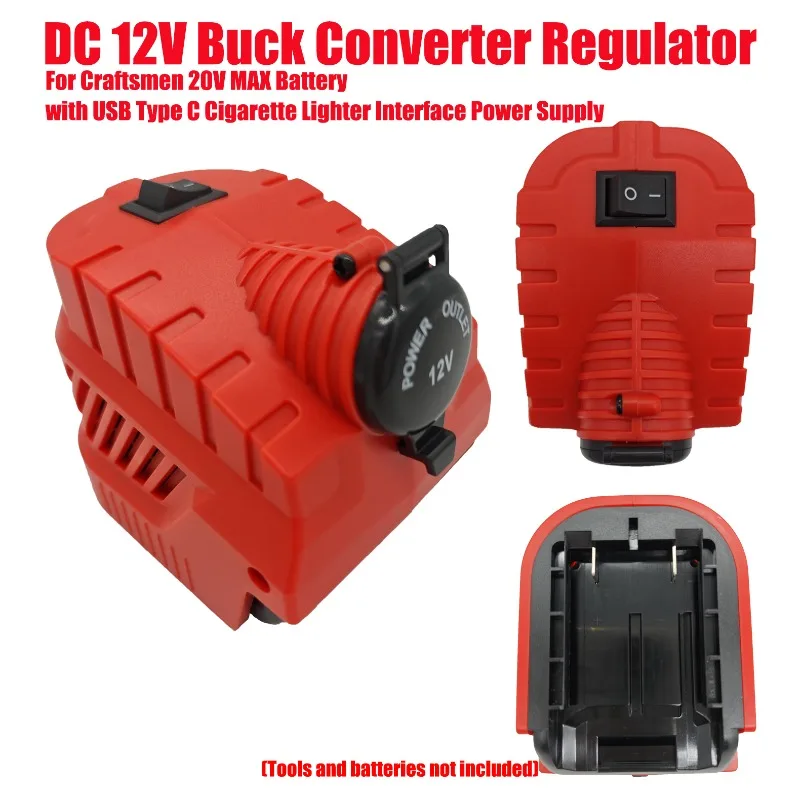 HAKSINKY DC 12V Buck Converter Regulator for Craftsmen 20V MAX Battery with USB Type C Cigarette Lighter Interface Power Supply
HAKSINKY DC 12V Buck Converter Regulator for Craftsmen 20V MAX Battery with USB Type C Cigarette Lighter Interface Power Supply