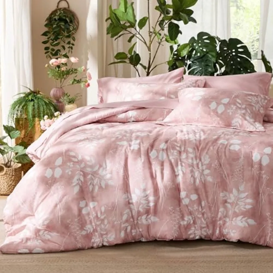 Comforter Set - 7 Pieces Floral Pink Soft Bedding Sets, Bed in a Bag with Botanical Flowers Comforter, Sheets, Pillowcases and
Comforter Set - 7 Pieces Floral Pink Soft Bedding Sets, Bed in a Bag with Botanical Flowers Comforter, Sheets, Pillowcases and