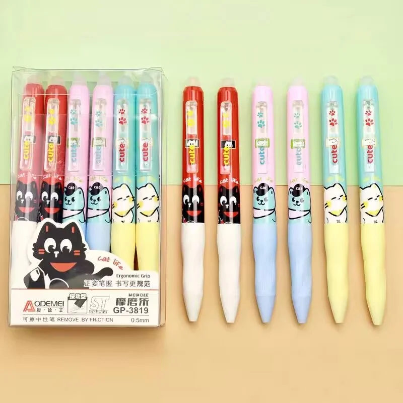 36pcs/lot Kawaii Cat Erasable Gel Pen Cute 0.5mm Blue/Black Ink Signature Pens Promotional Gift Office School Supplies
36pcs/lot Kawaii Cat Erasable Gel Pen Cute 0.5mm Blue/Black Ink Signature Pens Promotional Gift Office School Supplies