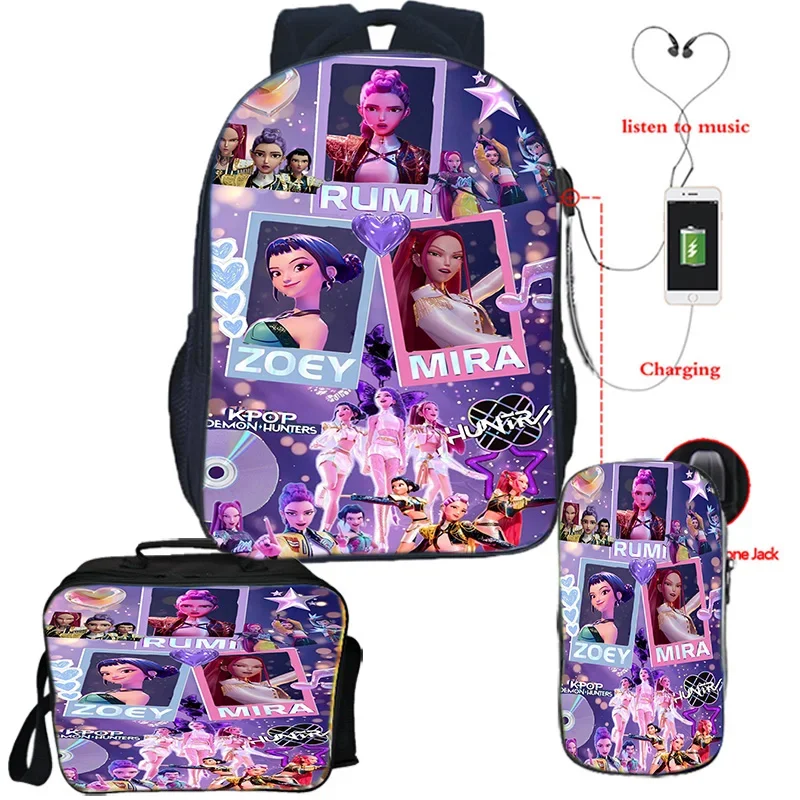 KPop Demon Hunters Аниме USB-зарядка Рюкзаки Сумка для обеда Сумка для ручек Студенческий веселый игровой рюкзак 3D-принт Легкий рюкзак на заказ
KPop Demon Hunters Аниме USB-зарядка Рюкзаки Сумка для обеда Сумка для ручек Студенческий веселый игровой рюкзак 3D-принт Легкий рюкзак на заказ