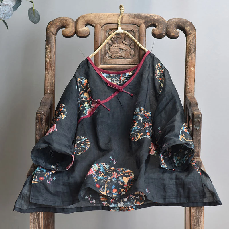 Chinese Style Women Casual Linen T-shirts New Arrival 2025 Summer Vintage V-neck Floral Print Loose Female Tops Tees M1219
Chinese Style Women Casual Linen T-shirts New Arrival 2025 Summer Vintage V-neck Floral Print Loose Female Tops Tees M1219