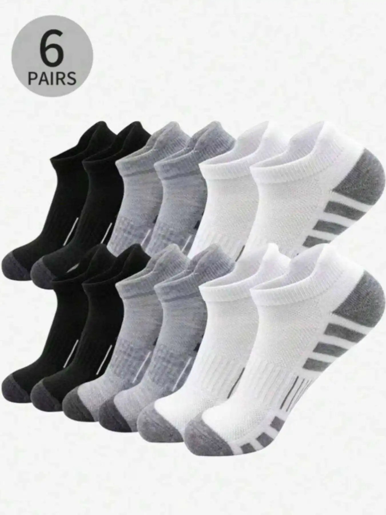 6 Pairs/Lot Men's Breathable Mesh Ankle Socks High Quality Sport Running Athletic Short Socks Comfortable Casual Daily Wear Sweat-Absorbent Gym Fitness Training Sock Set
6 Pairs/Lot Men's Breathable Mesh Ankle Socks High Quality Sport Running Athletic Short Socks Comfortable Casual Daily Wear Sweat-Absorbent Gym Fitness Training Sock Set