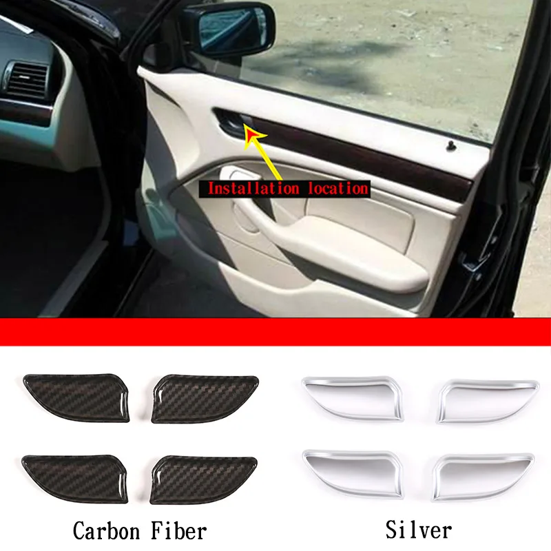 For BMW 3 Series E46 1998-2004 ABS Silver/carbon fiber Car Inner Door Handle Bowl Cover Wrist Frame Stickers Car Accessories
For BMW 3 Series E46 1998-2004 ABS Silver/carbon fiber Car Inner Door Handle Bowl Cover Wrist Frame Stickers Car Accessories