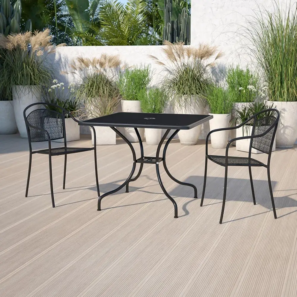 Oia Commercial Grade 35.5 Square Black IndoorOutdoor Steel Patio Table with Umbrella Hole
Oia Commercial Grade 35.5 Square Black IndoorOutdoor Steel Patio Table with Umbrella Hole