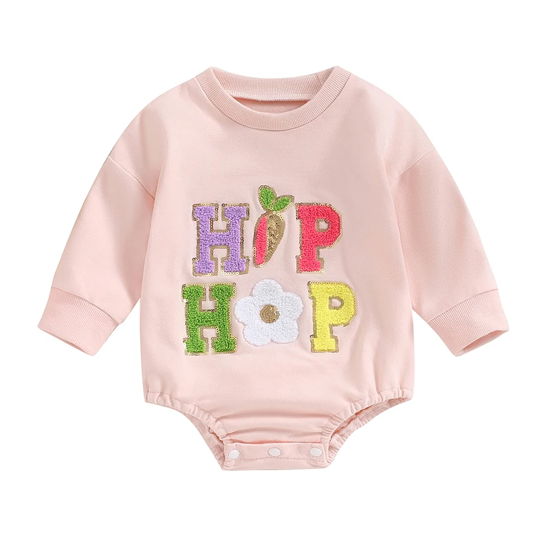 Baby Girls Casual Crewneck Romper Infant Long Sleeve Letter Flower Embroidery Romper
Baby Girls Casual Crewneck Romper Infant Long Sleeve Letter Flower Embroidery Romper