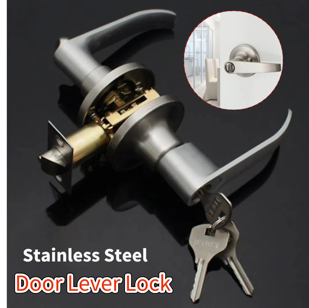 Door Lever Lock with 3 Keys Locking Door Handle Stainless Steel Interior Lever Lock Door Knob Replacement for Home Office
Door Lever Lock with 3 Keys Locking Door Handle Stainless Steel Interior Lever Lock Door Knob Replacement for Home Office