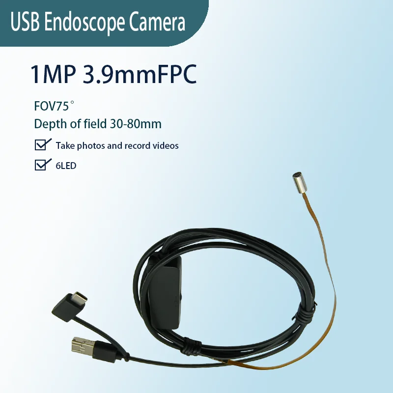 1MP 3.9mm FPC flexible cable endoscope 3-in-1 cable FOV75゜ USB industrial endoscope camera EZ-EN39L-S
1MP 3.9mm FPC flexible cable endoscope 3-in-1 cable FOV75゜ USB industrial endoscope camera EZ-EN39L-S