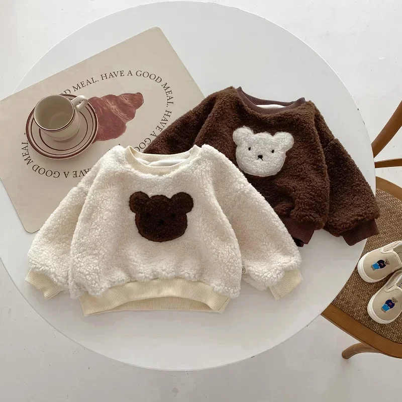 Cute Kids Velvet Sweatshirt 0-5Years Children Boy Girl Long Sleeve O-Neck Cartoon Bear Plush Pullover Tops Thicken Warm Clothes
Cute Kids Velvet Sweatshirt 0-5Years Children Boy Girl Long Sleeve O-Neck Cartoon Bear Plush Pullover Tops Thicken Warm Clothes