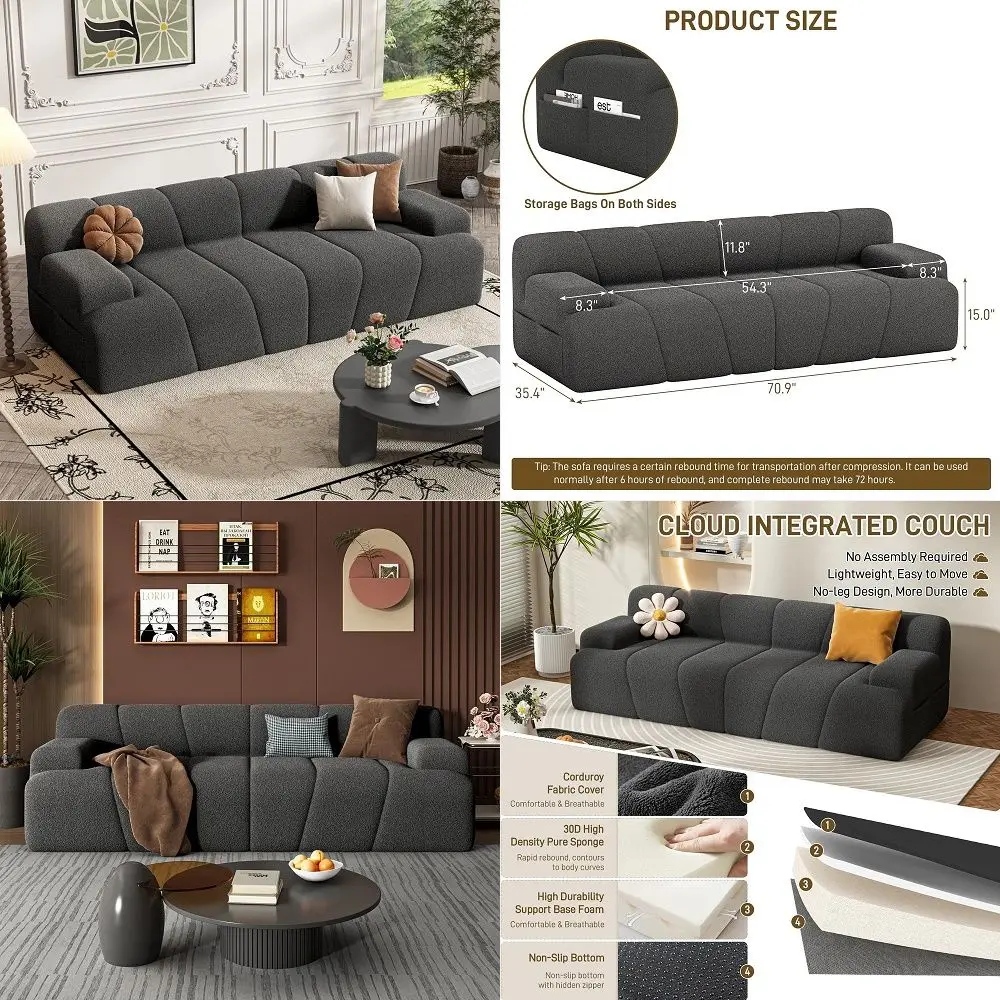 Memory Foam Couch, Cloud Sofa in A Box with Armrests, Upholstered Floor Sofa Chenille Fabric Couches for Living Room, Bedroom,
Memory Foam Couch, Cloud Sofa in A Box with Armrests, Upholstered Floor Sofa Chenille Fabric Couches for Living Room, Bedroom,