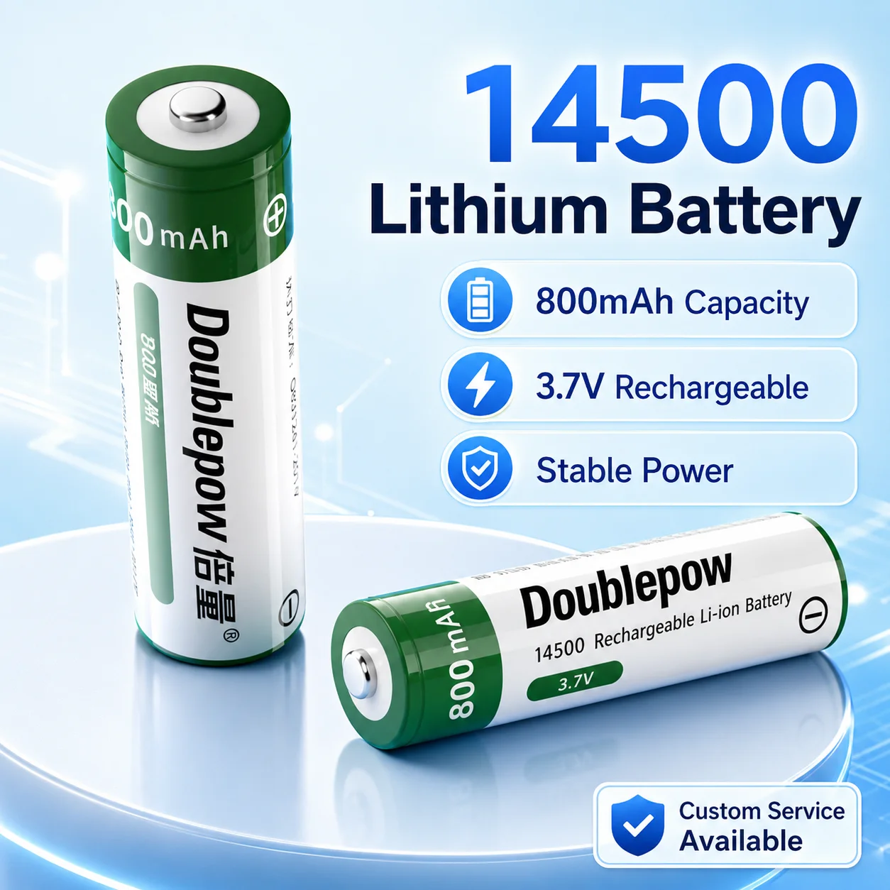 14500 Rechargeable Lithium Battery 3.7V Cylindrical Pointed Tip For High Intensity Flashlight Electric Toothbrush
14500 Rechargeable Lithium Battery 3.7V Cylindrical Pointed Tip For High Intensity Flashlight Electric Toothbrush