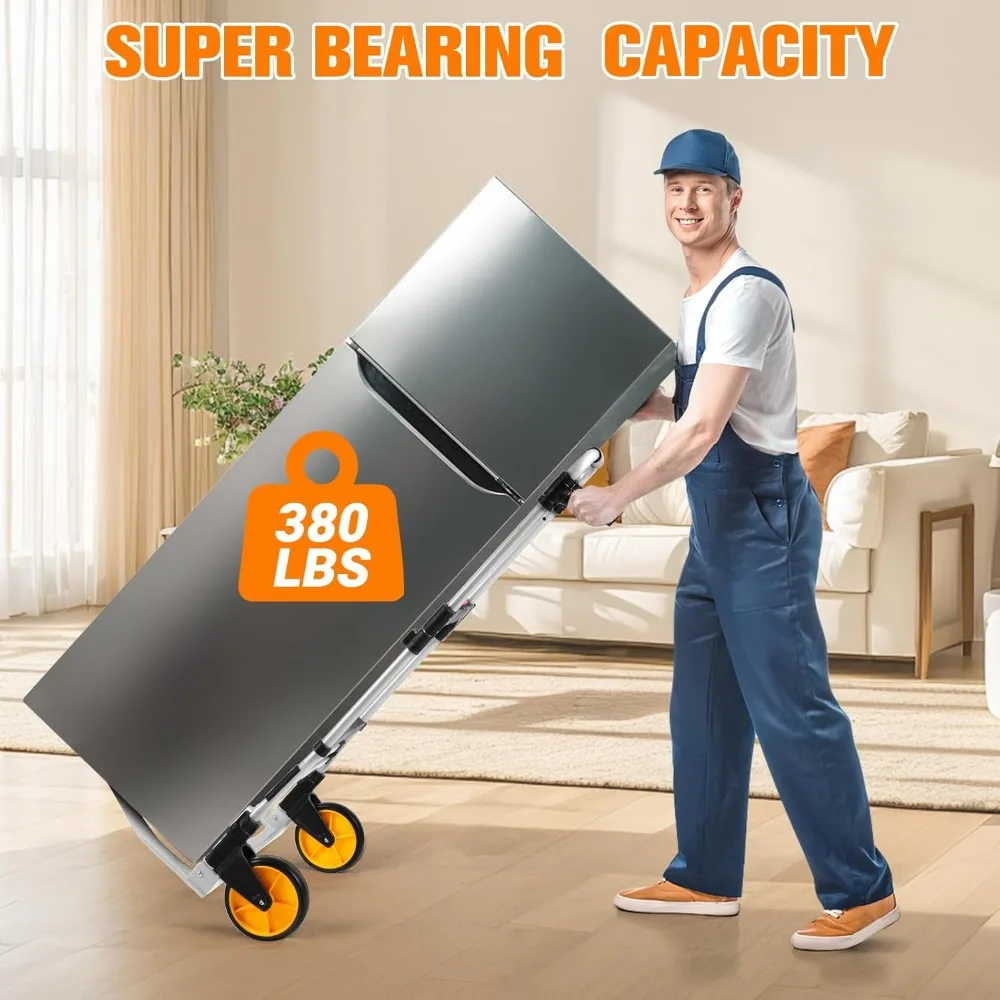 380 LB Capacity Folding Hand Truck Heavy Duty Foldable Dolly Cart with Wheels, Aluminum Collapsible Hand Cart Portable Trolley
380 LB Capacity Folding Hand Truck Heavy Duty Foldable Dolly Cart with Wheels, Aluminum Collapsible Hand Cart Portable Trolley