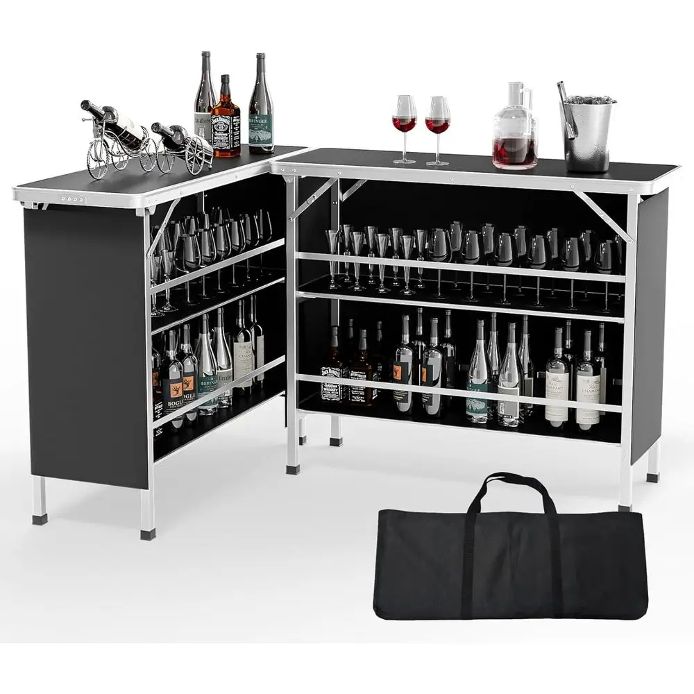 Portable 3-Tier Bar Table with Carry Bag, Ideal for Events, Parties, Camping, Picnics, Tradeshows, Outdoor and Indoor Use, Black
Portable 3-Tier Bar Table with Carry Bag, Ideal for Events, Parties, Camping, Picnics, Tradeshows, Outdoor and Indoor Use, Black