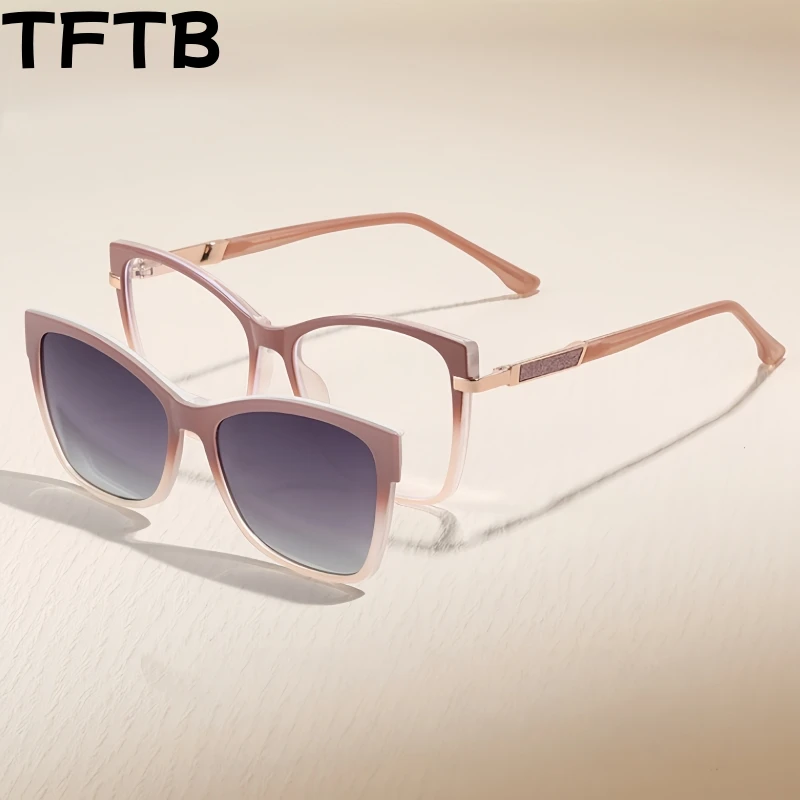 TFTBU New V400 Polarized Magnetic Clip-on Women's Cat Eye Glasses Fashion Retro TR90 Optical Prescription Eyeglasses Frame 72002
TFTBU New V400 Polarized Magnetic Clip-on Women's Cat Eye Glasses Fashion Retro TR90 Optical Prescription Eyeglasses Frame 72002