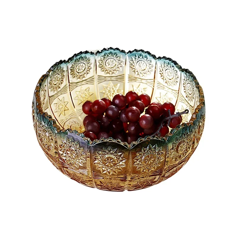 European light luxury crystal glass fruit plate relief small fruit basin high-end household
European light luxury crystal glass fruit plate relief small fruit basin high-end household