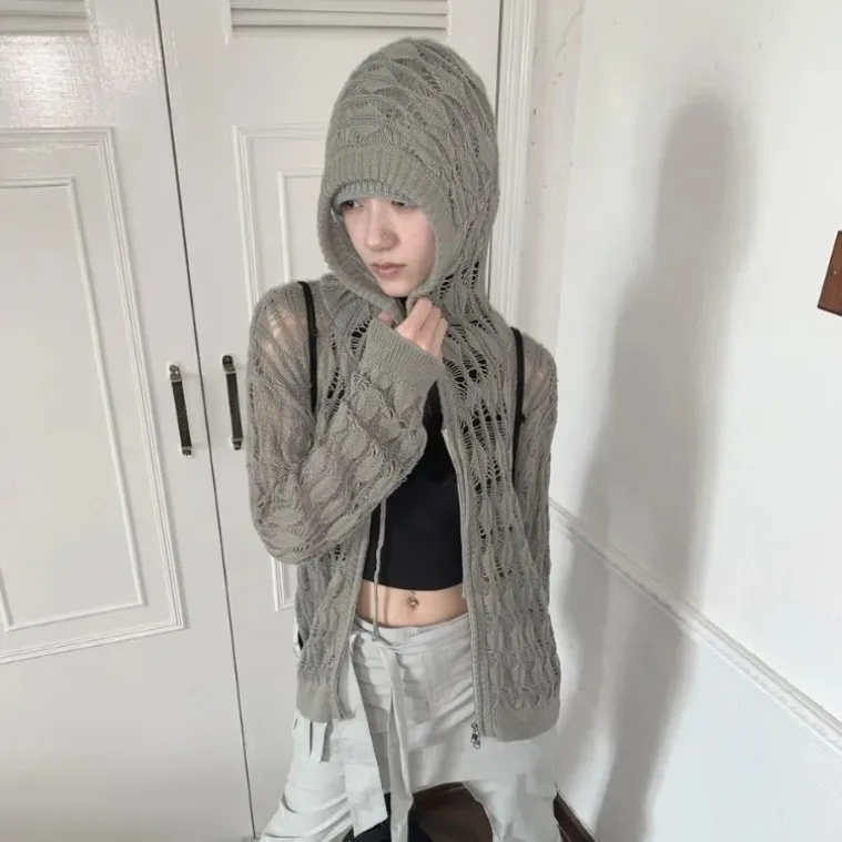 New Street Fashion Hollow Out Hoodie Knitted Tops Women New Cardigan Coat Y2k E-Girl Long Sleeve Zipper Mujer Sweater
New Street Fashion Hollow Out Hoodie Knitted Tops Women New Cardigan Coat Y2k E-Girl Long Sleeve Zipper Mujer Sweater