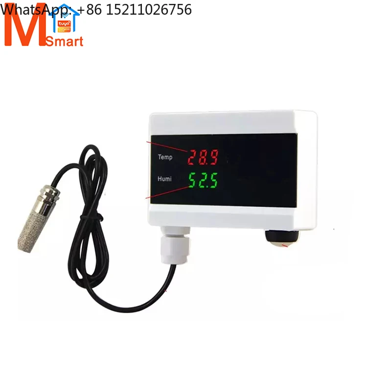WIFI Tuya Smart Temperature Humidity Alarm Sensor Thermometer Hygrometer Detector Home/Industrial Digital Display App Alert