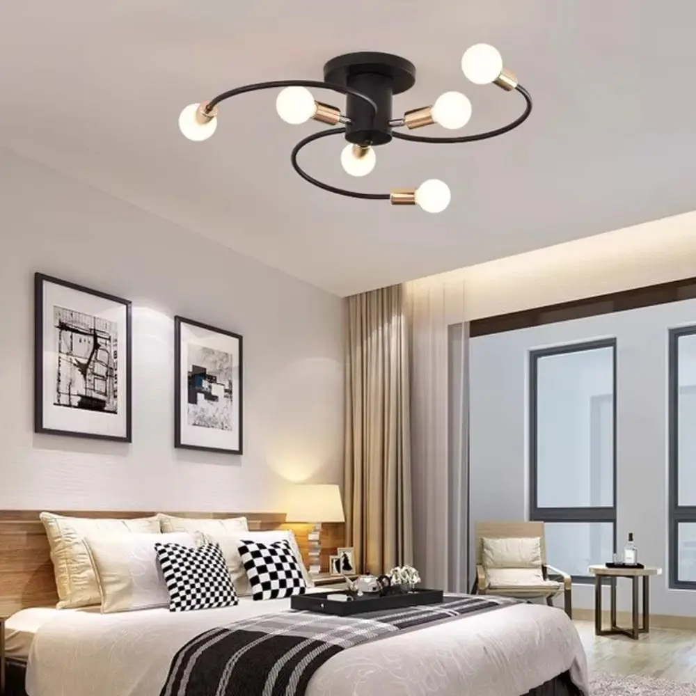 Black White Gold Ceiling Light Six Heads Iron Material Minimalist Ceiling Light E27 Bulb Base Soft Nordic Ceiling Light
Black White Gold Ceiling Light Six Heads Iron Material Minimalist Ceiling Light E27 Bulb Base Soft Nordic Ceiling Light