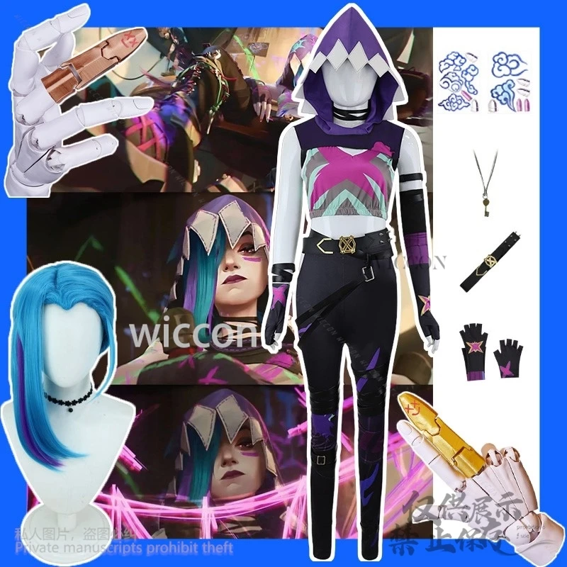 Anime 2 Arcane Cosplay Game LoL Jinx Cos Wigs Hat Uniform Cloak 3D Finger Props Set For Halloween Christmas Girls Gift
Anime 2 Arcane Cosplay Game LoL Jinx Cos Wigs Hat Uniform Cloak 3D Finger Props Set For Halloween Christmas Girls Gift