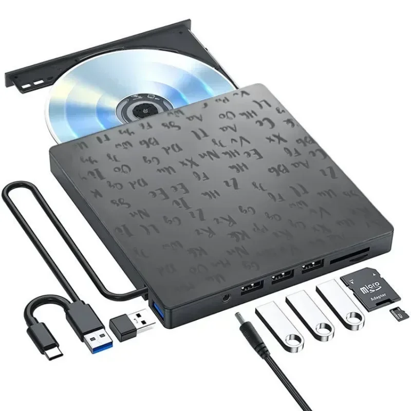 External CD/DVD Drive USB 3.0 Type-C 6 in 1 DVD Drive PlayerOptical Drive With SD/TF & USB3.0 Slots Optical Drives For PC Laptop
External CD/DVD Drive USB 3.0 Type-C 6 in 1 DVD Drive PlayerOptical Drive With SD/TF & USB3.0 Slots Optical Drives For PC Laptop