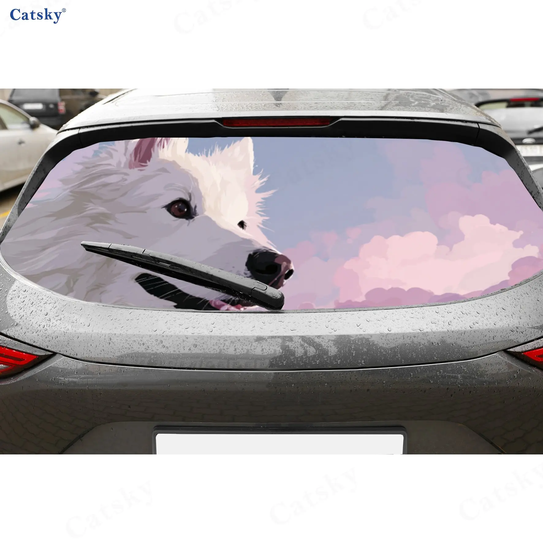 Pink Blue Sky White Dog Cute PVC Perforated Car Vinyl Wraps, Durable Car Rear Windshield Sticker, Waterproof Car Rear Window Dec
Pink Blue Sky White Dog Cute PVC Perforated Car Vinyl Wraps, Durable Car Rear Windshield Sticker, Waterproof Car Rear Window Dec