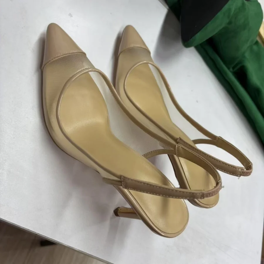 Women Patent Leather Mesh Patchwork Pointed Toe Slingback Pumps Stiletto Heel Slip On Back Strap Elegant Dress High Heel Sandals
Women Patent Leather Mesh Patchwork Pointed Toe Slingback Pumps Stiletto Heel Slip On Back Strap Elegant Dress High Heel Sandals
