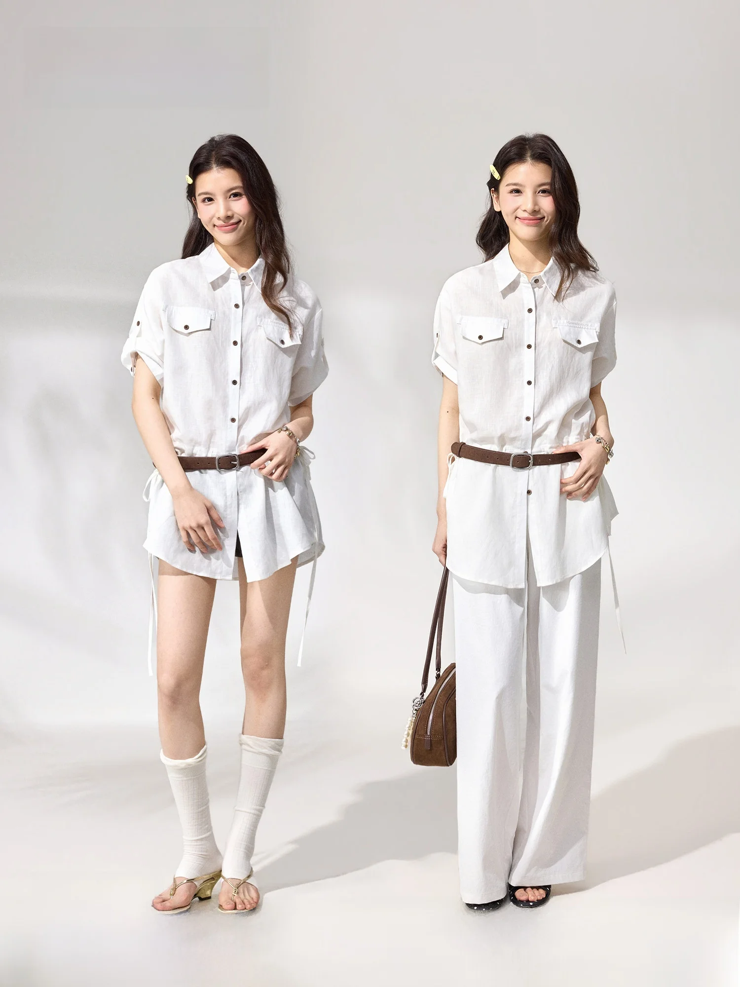 White Workwear Shirt Women's Loose Short Sleeve Turn-down Collar Summer Casual Style Fashionable Female Clothing
White Workwear Shirt Women's Loose Short Sleeve Turn-down Collar Summer Casual Style Fashionable Female Clothing