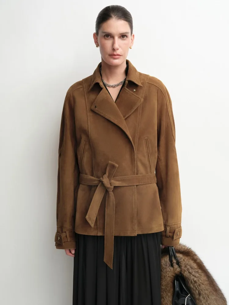 High Quality Top Layer Lambskin Suede Leather Jacket Ladies Temperament Retro Genuine Leather Jacket Women High-end Sheepskin
High Quality Top Layer Lambskin Suede Leather Jacket Ladies Temperament Retro Genuine Leather Jacket Women High-end Sheepskin