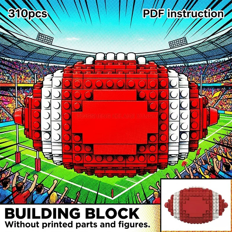 MOC American Football Sports Ball Replica Red & White Team Colors Display Block Model
MOC American Football Sports Ball Replica Red & White Team Colors Display Block Model